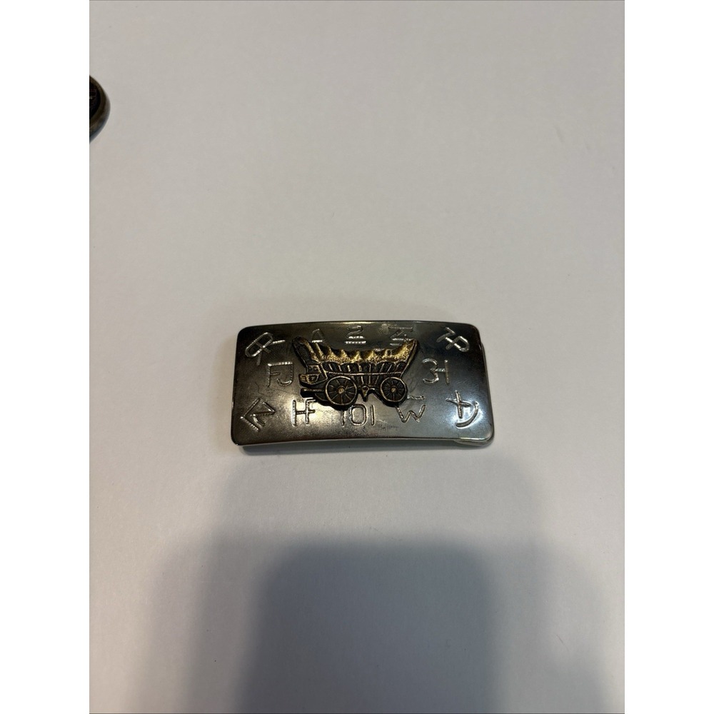 VTG‎ CHAMBERS BELT CO COVERED WAGON BELT BUCKLE USED Made In USA